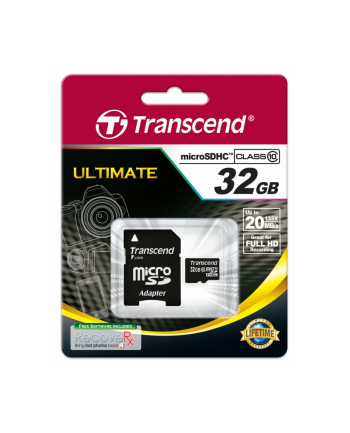 Transcend memory card Micro SDHC 32GB Class 10 + Adapter