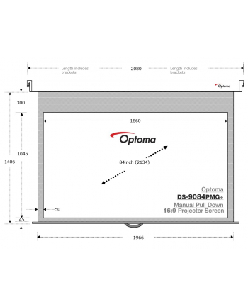 Ekran projekcyjny Optoma DS-9084PMG+ (84'', 16:9, 186x104,5)