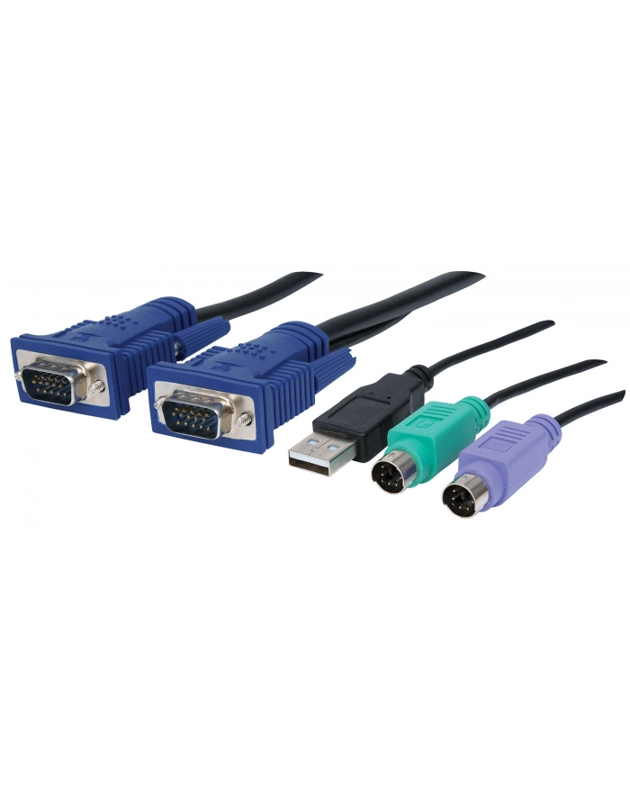 Intellinet KVM przełącznik 8 portów combo USB + PS/2 rack 19'' OSD główny