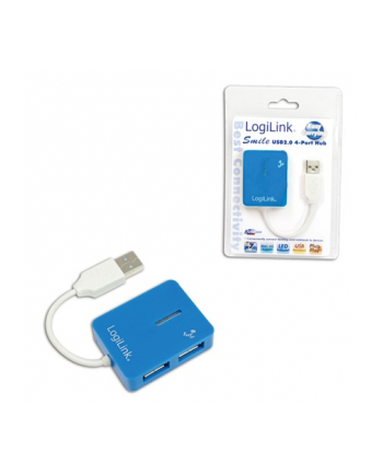 HUB USB 2.0 4-portowy 'Smile' - niebieski