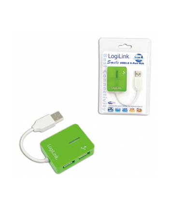 HUB USB 2.0 4-portowy 'Smile' - zielony