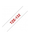 Taśma laminowana do P-touch, Brother TZE-132 12mm przezroczysta / czerwony nadruk - nr 6