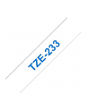 Taśma laminowana do P-touch, Brother TZE-233 12mm biała/niebieski nadruk - nr 20