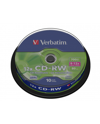 Płytki CD-R/W VERBATIM 8-12x SCR. RES CAKE10 43480