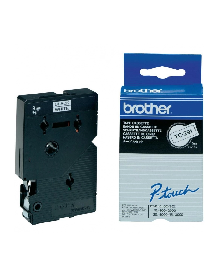Taśma laminowana do P-touch, Brother TC-241 9mm biała/czarny nadruk główny