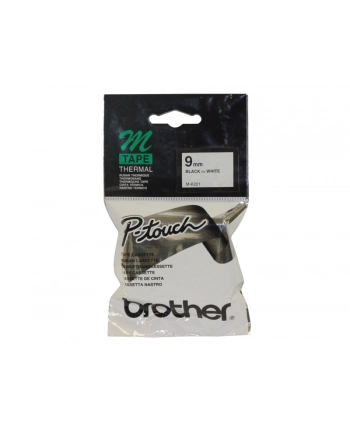 Taśma do P-touch MK-221 BZ (Blister) 9mm biała / czarny nadr nr 1