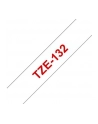 Taśma laminowana do P-touch, Brother TZE-132 12mm przezroczysta / czerwony nadruk - nr 20