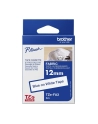 Taśma laminowana do P-touch, Brother TZE-FA3 12mm biała/niebieski nadruk - nr 17