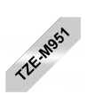 Taśma matowa do P-touch, Brother TZE-M951 24mm srebrna metaliczna/czarny nadruk - nr 33