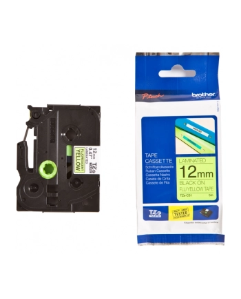 Taśma do P-touch TZE-C31 12mm czarny druk na taśmie fluorescencyjnej żółtej nr 1