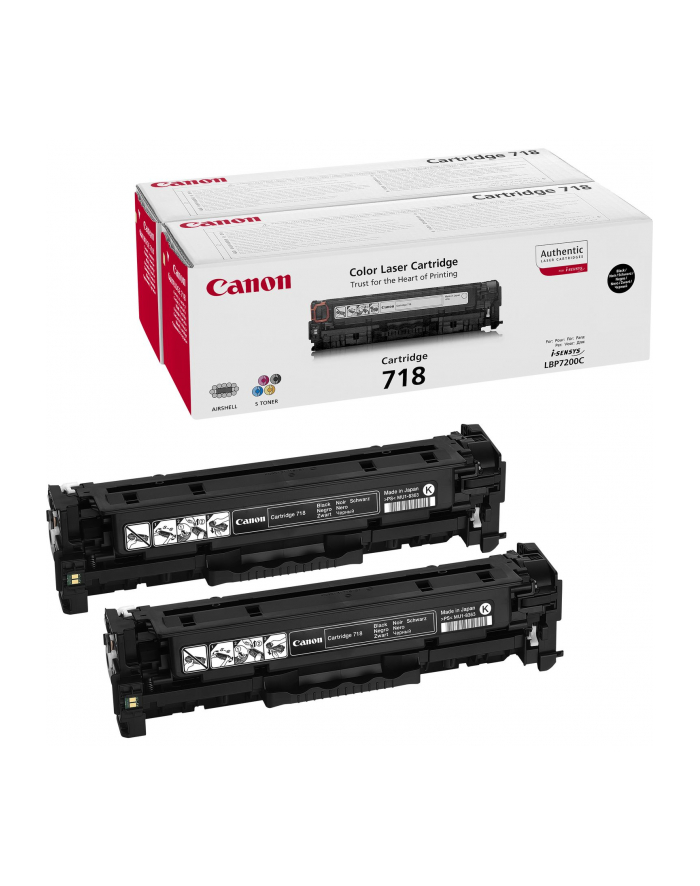 Toner Canon czarny 718 BK VP (2PK)<br>[2662B005] główny