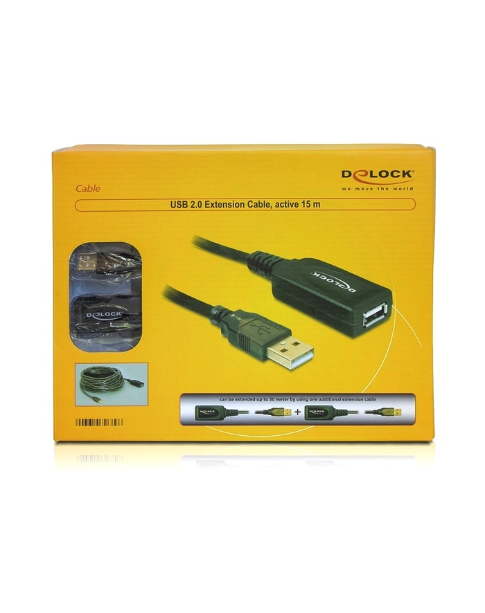 PRZEDŁUŻACZ USB AM-AF 2.0 15M AKTYWNY BLACK DELOCK główny