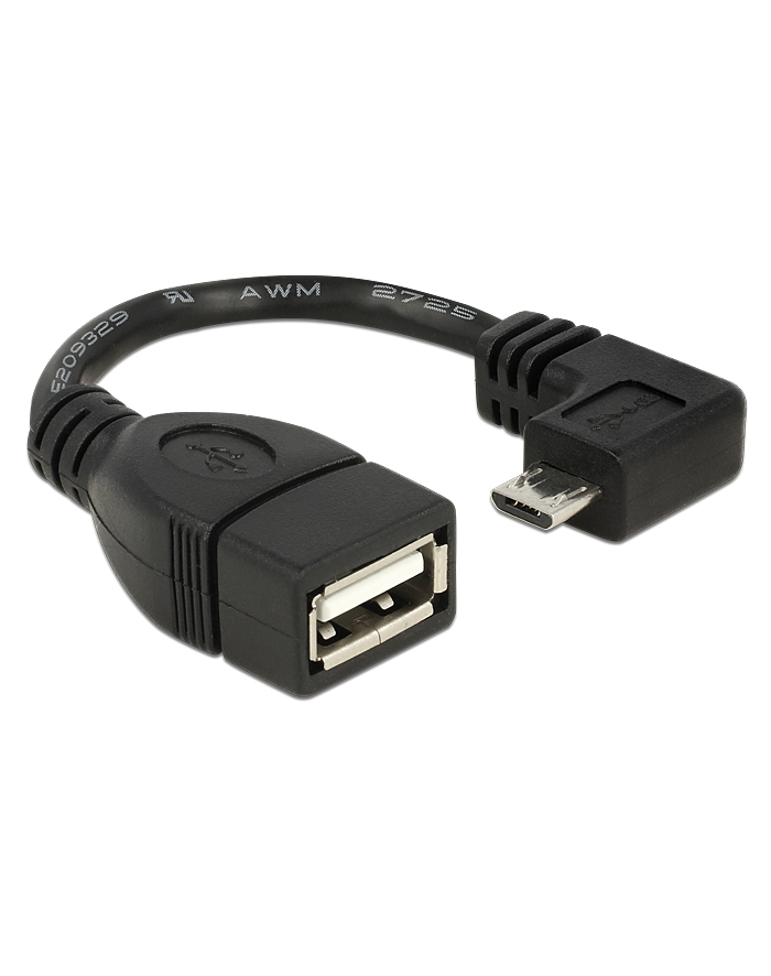 KABEL USB MICRO KĄTOWY 90”->USB AM(F) OTG 11CM DELOCK główny