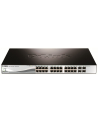 D-LINK DGS-1210-28P, Gigabit Smart Switch with 24 10/100/1000Base-T PoE ports and 4 Gigabit MiniGBIC (SFP) ports, 802.3af, 802.3at (port 1-4), power budget 185 watts, 802.3x Flow Control, 802.3ad Link Aggregation, 802.1Q VLAN, 802.1p Priority Queues, - nr 55