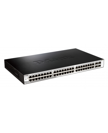 D-LINK DGS-1210-52, Gigabit Smart Switch with 48 10/100/1000Base-T ports and 4 Gigabit MiniGBIC (SFP) ports, 802.3x Flow Control, 802.3ad Link Aggregation, 802.1Q VLAN, 802.1p Priority Queues, Port mirroring, Jumbo Frame support, 802.1D STP, ACL, LLD nr 2