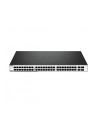 D-LINK DGS-1210-52, Gigabit Smart Switch with 48 10/100/1000Base-T ports and 4 Gigabit MiniGBIC (SFP) ports, 802.3x Flow Control, 802.3ad Link Aggregation, 802.1Q VLAN, 802.1p Priority Queues, Port mirroring, Jumbo Frame support, 802.1D STP, ACL, LLD - nr 58
