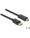 KABEL DISPLAYPORT M->HDMI M 2M GOLD DELOCK - nr 12