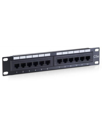 PATCH PANEL 10'' 12 PORT 1U KAT.5E CZARNY EQUIP