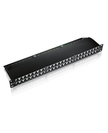 PATCH PANEL 48 PORT 1U KAT.6 EKRANOWANY CZARNY EQUIP