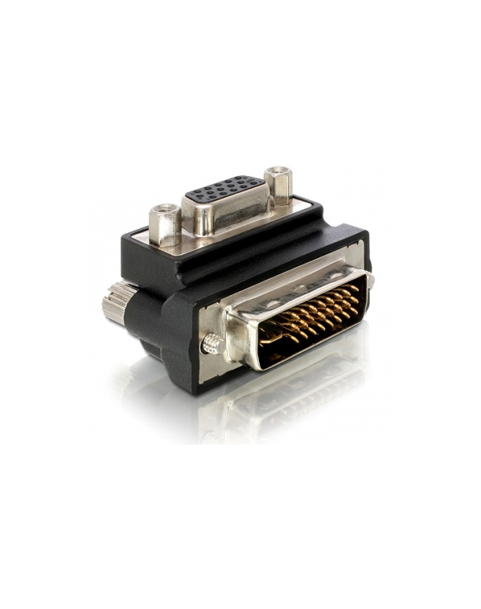 ADAPTER VGA(15F)->DVI-I(M)(24+5) DUAL LINK KĄTOWY 90'''' DELOCK główny
