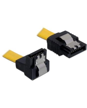 KABEL SATA DATA III (6GB/S) 20CM Z ZATRZASKAMI METALOWYMI I KĄTOWĄ KOŃCÓWKĄ W DÓŁ (KRÓTKIE WTYCZKI) nr 1