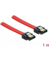 KABEL SATA DATA III (6GB/S) 100CM Z ZATRZASKAMI METALOWYMI CZERWONY DELOCK - nr 11