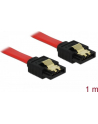 KABEL SATA DATA III (6GB/S) 100CM Z ZATRZASKAMI METALOWYMI CZERWONY DELOCK - nr 12