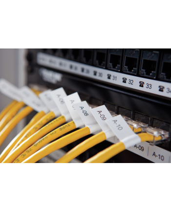 ETYKIETA RHINO 12mmx5,5m BIAŁA WINYLOWA 18444 DO OPISU KABLI I PRZEWODÓW nr 1