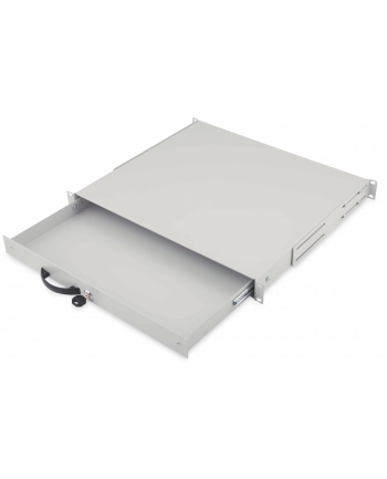 Zamykana półka 19'''' 1U pod klawiaturę, RAL 7035, jasno-szara nr 1