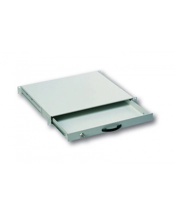 Zamykana półka 19'''' 1U pod klawiaturę, RAL 7035, jasno-szara nr 2