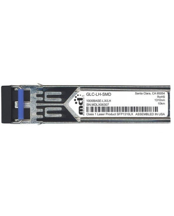 Cisco GE SFP module, LC connector, LX/LH transceiver, MMF/SMF, 1310nm, DOM