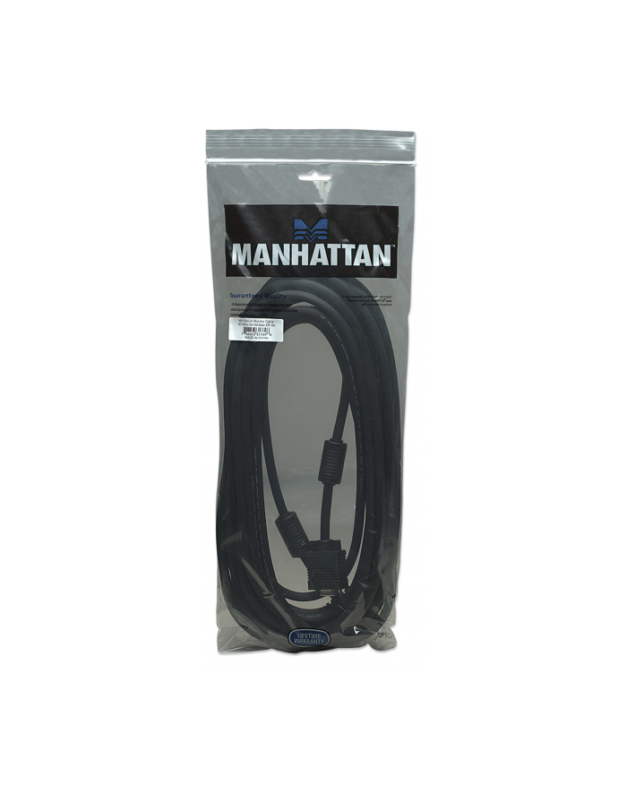 Manhattan Kabel monitorowy SVGA HD15 M/HD15 M 10m z ferrytem czarny główny