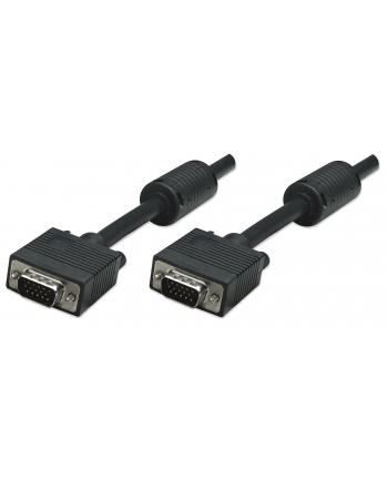 Manhattan Kabel monitorowy SVGA HD15 M/HD15 M 1,8m z ferrytem czarny