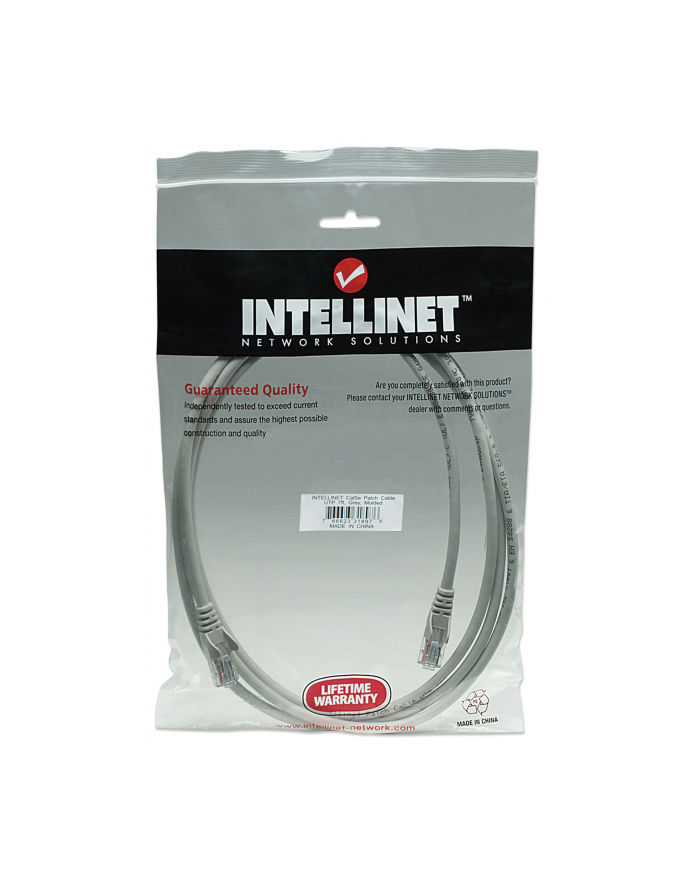 Intellinet patch cord RJ45, snagless, kat. 5e UTP, 2m szary główny