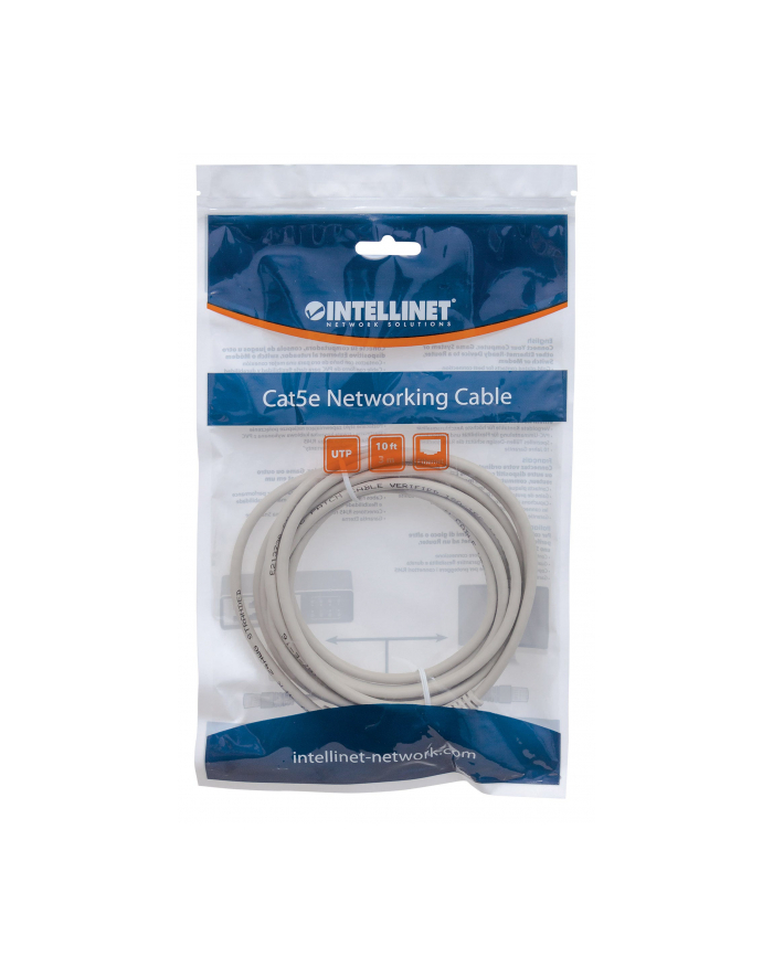 Intellinet patch cord RJ45, snagless, kat. 6 UTP, 5m szary główny