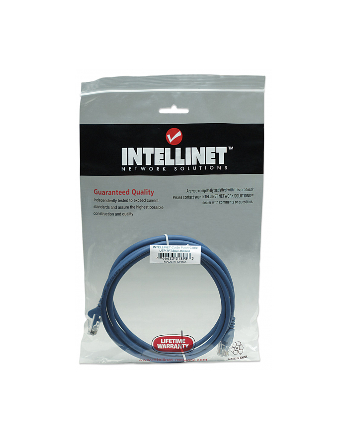 Intellinet patch cord RJ45, snagless, kat. 5e UTP, 2m niebieski główny