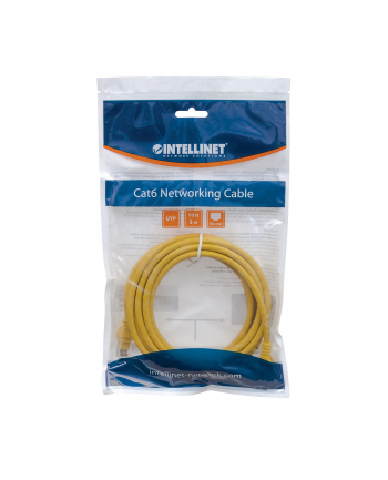 Intellinet patch cord RJ45, snagless, kat. 6 UTP, 3m żółty