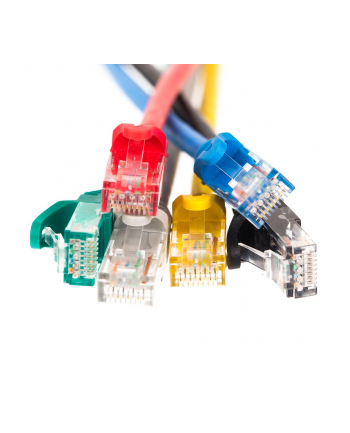 Netrack patchcord RJ45, osłonka zalewana, kat 5e UTP, 0.25m czarny