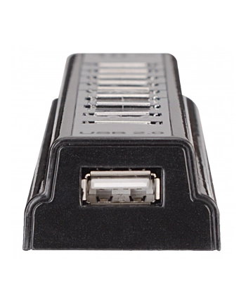 MANHATTAN  Hub USB 2.0 10 Portów + Zasilacz, Czarny nr 1