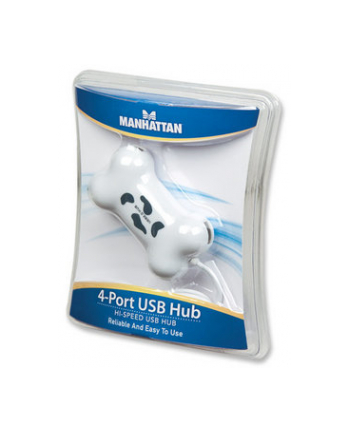 MANHATTAN  Hub USB 2.0 4 Porty, Kostka, Biały