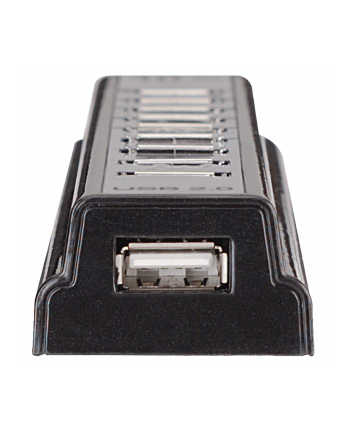 MANHATTAN  Hub USB 2.0 10 Portów + Zasilacz, Czarny