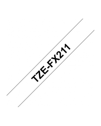 Taśma do P-touch TZE-FX211 6mm flexi biała/czarny nadruk