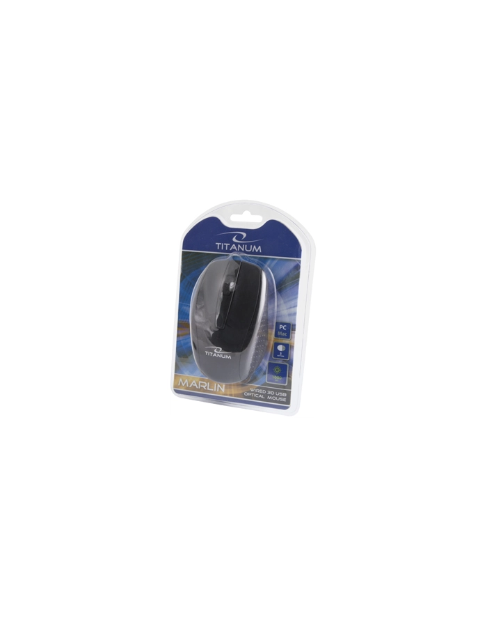 TITANUM Przewodowa Mysz Optyczna TM110K USB MARLIN 3D| 1000 DPI | Czarna główny