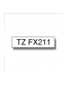 Taśma do P-touch TZE-FX211 6mm flexi biała/czarny nadruk - nr 1