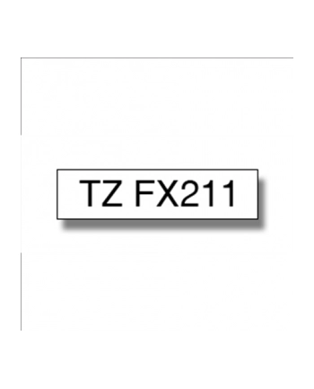 Taśma do P-touch TZE-FX211 6mm flexi biała/czarny nadruk