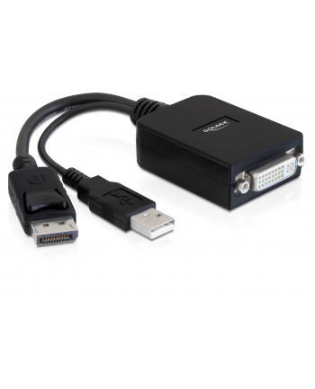 Delock Adapter Displayport męski > DVI-I 24+5 żeński aktywny 23 cm