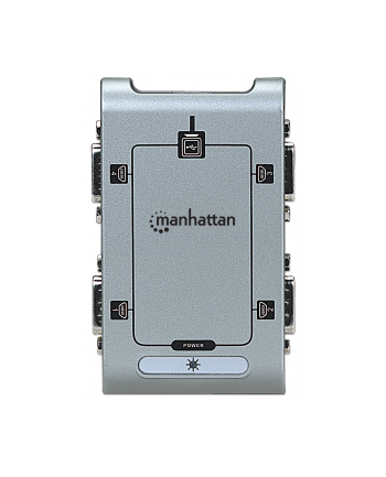 MANHATTAN  Konwerter USB na port szeregowy RS232 DB9M, 4-portowy