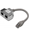 Adapter RJ45  na kablu / 2x gniazdo RJ45 ekran - nr 12