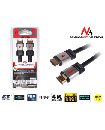 Kabel HDMI-HDMI 1.4 3,0m Kabel HDMI GOLD Eth BLISTER