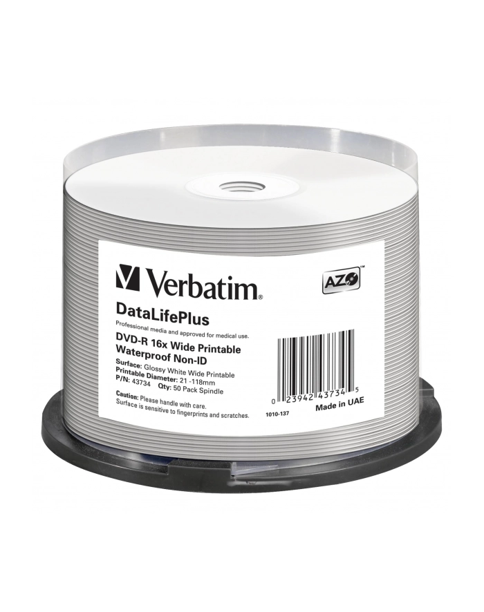 VERBATIM DVD-R(50-Pack)Spindle/Printable/16x/4.7GB/NON-ID główny